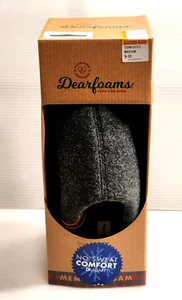 Men's DearFoam Black Clog Memory Foam Slippers Plaid Lining ~ Size Medium (9-10) - Picture 1 of 13