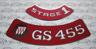1970-1974 Buick GS 455, Stage 1 Air Cleaner Decal Kit. GS GSX Riviera - Image 1 of 2
