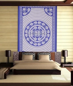 Mandala Tapestry Purple Twin Printed Wall Decor Cotton Bohemian Gypsy Wall Art - Picture 1 of 3