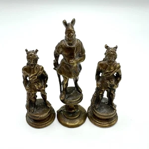 3 Stück wohl Schach Figuren Figur Metall Messing oder Bronze - Bild 1 von 13