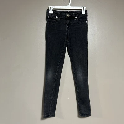 Pantalones de mezclilla para niños True Religion Halle súper ajustados tiro medio lavado oscuro niñas talla 12 Foto 1 de 4