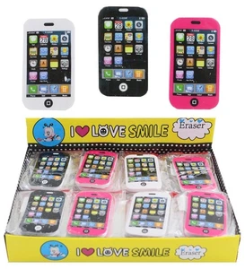 3x Handy Radierer in 3 Farben ca. 55 x 30 mm schwarz/weiß/pink - Bild 1 von 3