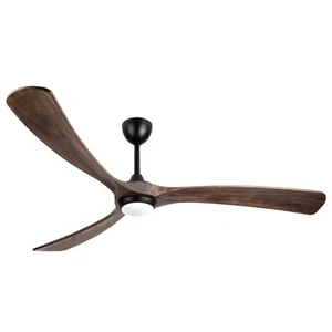 183cm Silenzioso Motore DC Legno Ventilatore da soffitto Luce e Telecomando 3 - Foto 1 di 7