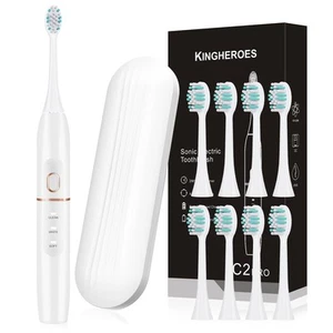 Electric Toothbrush Set, Comes with 8 Brush Heads & Travel Case,4 Modes with ... - Picture 1 of 6