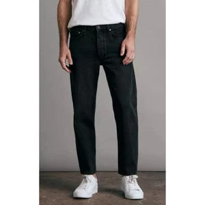 Jean Rag & Bone Beck 36 Highland negro denim pierna recta botón mosca para hombre - Imagen 1 de 8