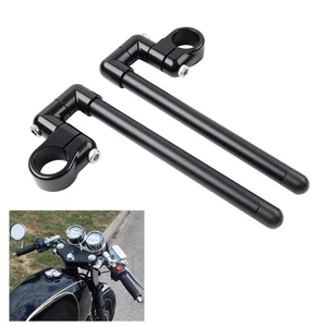 50MM Cafe Racer Bars 7/8" 22mm Motorcycle Universal Clip-On Handlebar Fork Tube - Picture 1 of 11