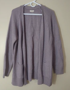 Cardigan Fat Face donna taglia 10 testurizzato aperto davanti maglione tasche viola - Foto 1 di 6