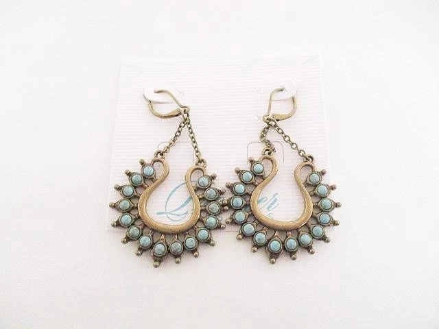 Pendientes colgantes Premier Designs turquesa imitación perlas Foto 1 de 1