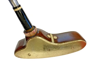 1960s Custom Schenectady Style Putter  RH/LH 36" Steel Shaft Walnut/ Brass sides - Picture 1 of 12