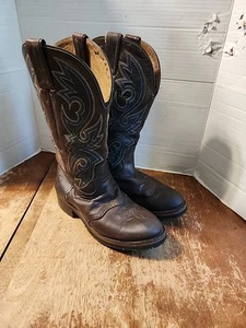 Double H 5198 Womens Brown Roper Cowboy Western Work Boots Size 6.5 M GUC  - Picture 1 of 12