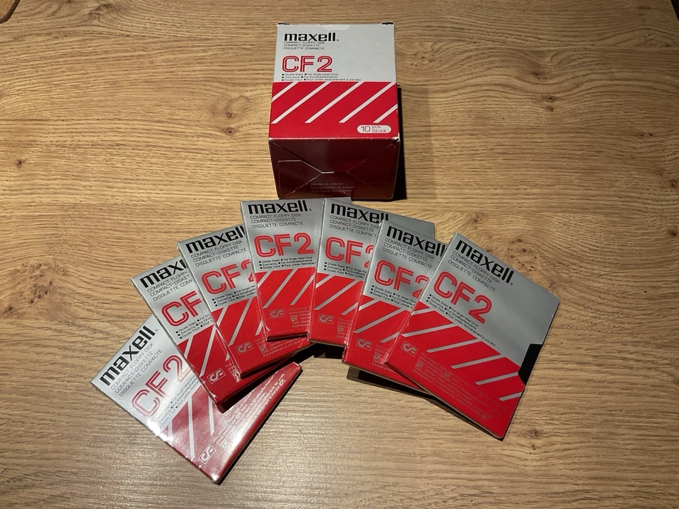 7x  Maxell CF2 Compact Floppy Disks – 3″ (CF‑2) NEU & ORIGINALVERPACKT - Bild 1 von 4