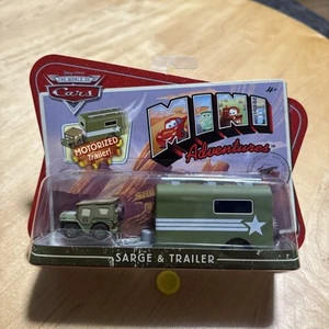 Disney Pixar Cars Mini Adventure Sarge Jeep & Motorized Trailer - NEW - Picture 1 of 2
