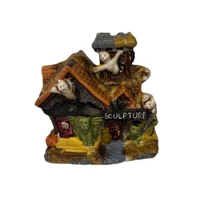 Spooky Hollow Ceramic Vintage Old Halloween Ghost Sculpture House Store 4-1/2” - Picture 1 of 18