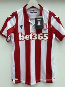 Stoke City 2019/20 Home Football Shirt Macron Short Sleeve Womens 10 BNWT - Picture 1 of 10
