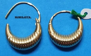 18k YELLOW GOLD HOOP EARRINGS. Weight 2.00 gr. 17 mm. Thickness 5 mm. - Picture 1 of 1