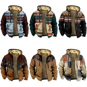 Para hombres Patrón Folclórico Invierno Forrado de Vellón Sudadera con Capucha Suéter Chaqueta con Cremallera Unisex Informal - Imagen 1 de 28