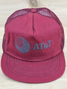 Vintage AT&T Hat Cap Snap Back USA Trucker Mesh Spellout - Picture 1 of 7