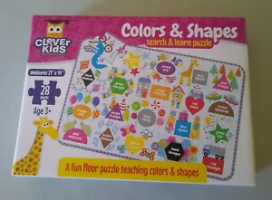Clever Kids Farben & Formen Suchen & Lernen Bodenpuzzle 28 Teile-NEU - Bild 1 von 2