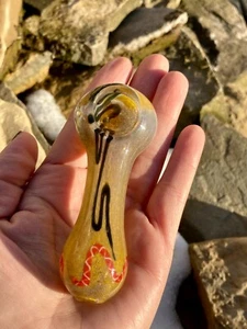 Pipe da fumo in vetro per tabacco a mano Goldenrod 3,5" ..spedizione gratuita ..fatte a mano ..USA - Foto 1 di 2