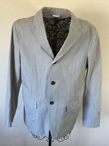 Jil Sander Size 48 US 12 Blazer Lightweight Jacket Lined Three Button Cotton - Picture 1 of 22