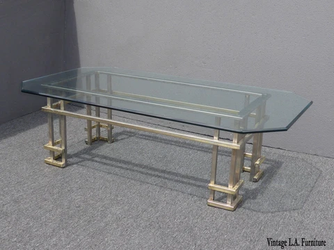 Vintage Mid Century Contemporary Chrome Coffee Table in the Style of Guy Lefevre Cover