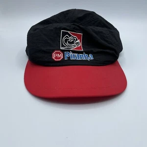 Vintage PM Piranha Red Black Active Athletic Snapback hat - Picture 1 of 4