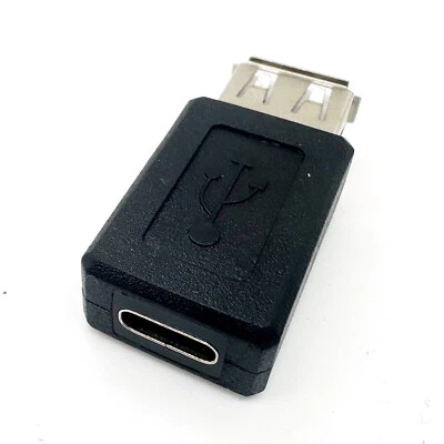 USB 2.0 A Female to USB 3.1 Type C Female Data Sync Charging Laptop PC Connector - Image 1 of 4