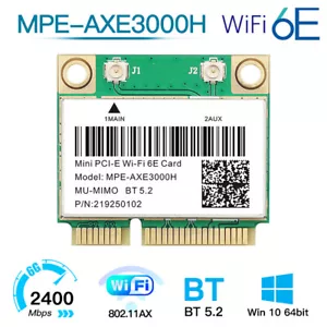 AXE5400Mbps WiFi 6E Card Mini adattatore di rete PCIe BT5.2 migliore di AX210 AX200 - Foto 1 di 8