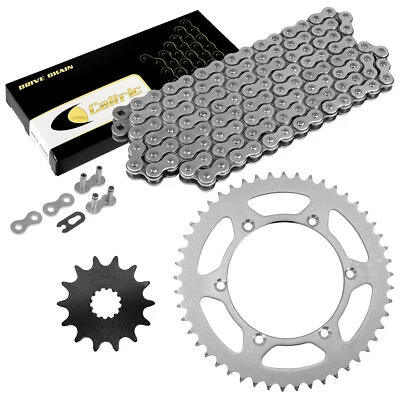 Cadena de transmisión y piñones Caltric para Kawasaki KX250 1999-2001 520 paso 114 eslabones Foto 1 de 4