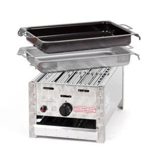 Edelstahl Gasgrill Gasbräter 1-flammig (3,65 kW) mit Grillrost oder Pfanne - Bild 1 von 6