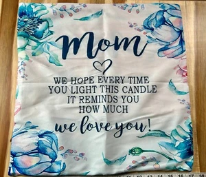 Mom Themed Double Sided Pillow Covers 18 x 18 - Love Mom Pillow Case Floral - Picture 1 of 6