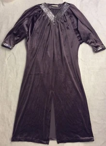 Vintage 70s Tom Bezduda Barad & Co Dress Gray Velour Sequin Long Studio 54 Cher - Picture 1 of 12