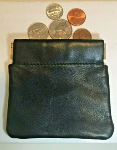 3 7/8" schwarz, Squeeze Fram Geldbörse, Leder Ohio Reisetasche - Bild 1 von 2