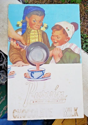 ~RARO~Cartón Wilkes Barre Pennsylvania vintage años 40 Purvin Dairy Co. SIGNO~ Foto 1 de 4