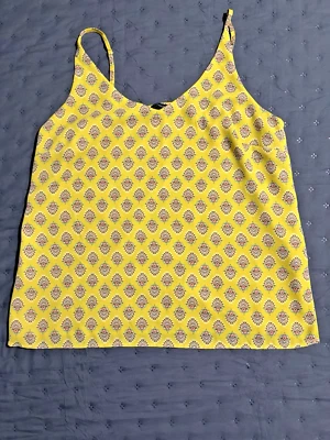 BANANA REPUBLIC Size M Women's Yellow Camisole Lined Top  Adjustable Straps - Image 1 of 4