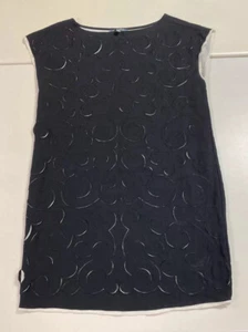 Catherine Malandrino Women Black Cut-Out Embroidered Detail Shift Dress Size S - Picture 1 of 9
