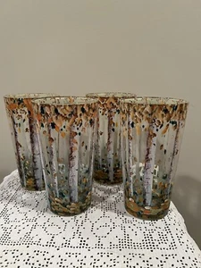 Pier One glasses tall Birch tree design  NEW - Picture 1 of 4