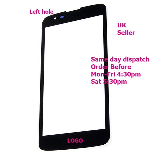 For LG K7 LCD Front Outer Glass Touch Screen LG K7 MS330 Tribute 5 Left Hole - Image 1 of 2
