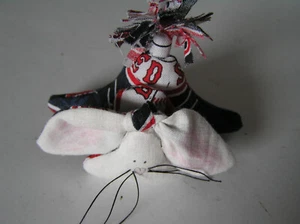 BOSTON RED SOX EASTER BUNNY 3" CLOTH HOME MADE FIGURE - Picture 1 of 5