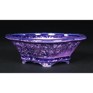 Bonsai pot by Heian Senzan Kiyomizu-ware Purple porcelain Small - Picture 1 of 4