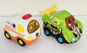 Vtech Go Go Smart Wheels cars Lot of 2 Ambulance & Race Car Works Great - Picture 1 of 6