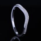 Solid 10K White Gold Pave Diamonds Jewelry Ring Wedding Engagement Match Band