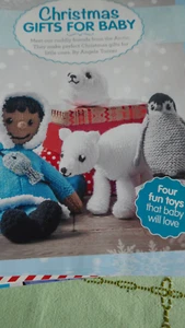 Knitting Pattern - 4 lOVELY CHRISTMAS TOYS IN D.K-DOLL, PENGUIN, BEAR AND SEAL - Picture 1 of 4