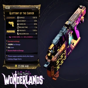 (PS/XBOX/PC) WINZIGE TINA WONERLANDS MOD GLUTTONY OF THE CARVER LVL 40 - Bild 1 von 1