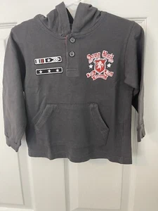 Felpa con cappuccio grafica manica lunga grigia Street Style Quad Seven taglia 2T - Foto 1 di 4