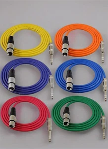 6 Pack of 2 Foot Multi-Color XLR FEMALE to TRS Patch Cables PA DJ Cords - Picture 1 of 1