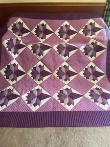 Schöne handgefertigte Steppdecke handgesteppt 98”x100” Neu - Bild 1 von 8