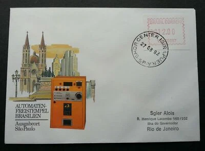 [SJ] Brazil 1982 ATM (Frama Label stamp FDC) *rare *addressed - Image 1 of 4