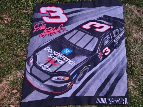NOS NASCAR DALE EARNHARDT SR. #3 THE INTIMIDATOR FLEECE THROW BLANKET- 50 x 60 Cover