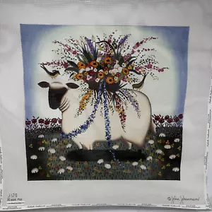 Johanssen Hand Painted Needlepoint Canvas Lamb and Eggs Melissa Shirley Designs - Picture 1 of 8